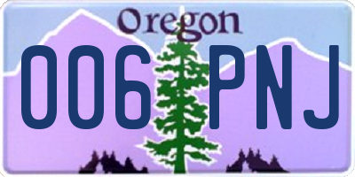 OR license plate 006PNJ
