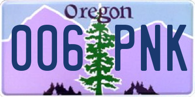 OR license plate 006PNK