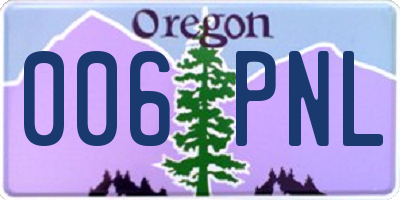 OR license plate 006PNL
