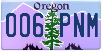 OR license plate 006PNM
