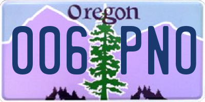 OR license plate 006PNO