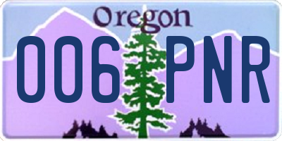 OR license plate 006PNR