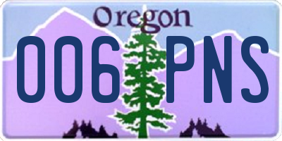 OR license plate 006PNS