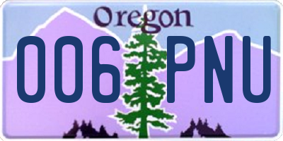 OR license plate 006PNU