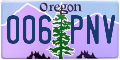 OR license plate 006PNV