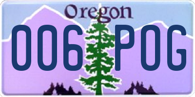 OR license plate 006POG