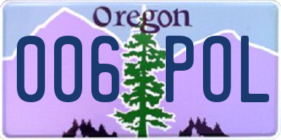 OR license plate 006POL