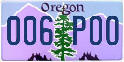 OR license plate 006POO