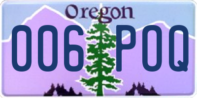 OR license plate 006POQ