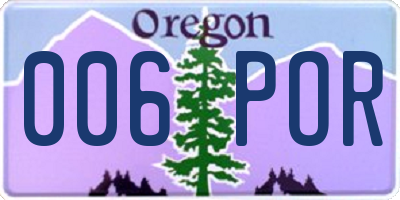 OR license plate 006POR