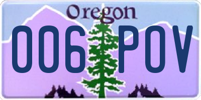 OR license plate 006POV