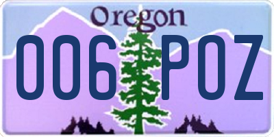 OR license plate 006POZ