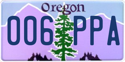 OR license plate 006PPA