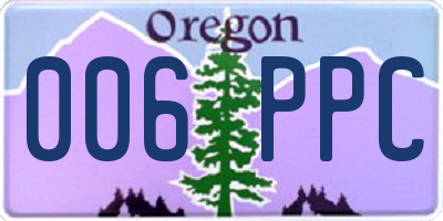 OR license plate 006PPC