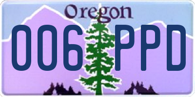 OR license plate 006PPD