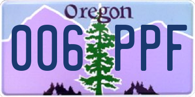 OR license plate 006PPF