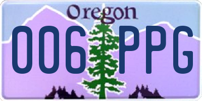 OR license plate 006PPG