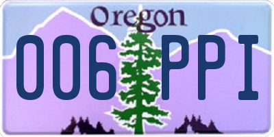 OR license plate 006PPI