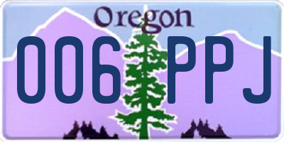 OR license plate 006PPJ
