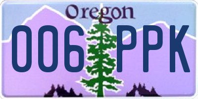 OR license plate 006PPK