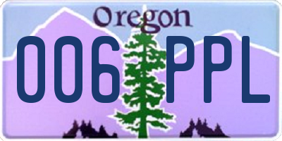 OR license plate 006PPL