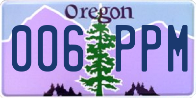 OR license plate 006PPM