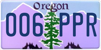 OR license plate 006PPR