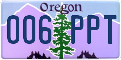 OR license plate 006PPT