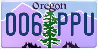 OR license plate 006PPU