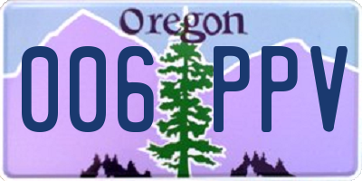 OR license plate 006PPV