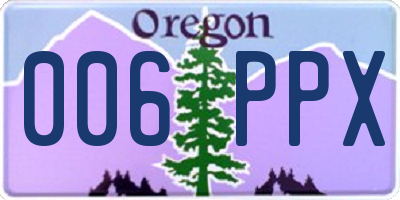 OR license plate 006PPX