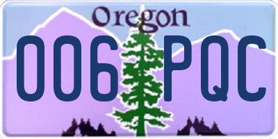 OR license plate 006PQC