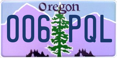 OR license plate 006PQL