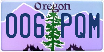 OR license plate 006PQM