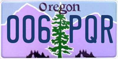 OR license plate 006PQR