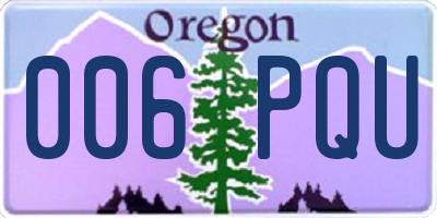 OR license plate 006PQU