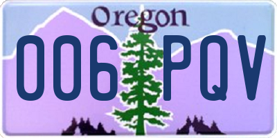 OR license plate 006PQV
