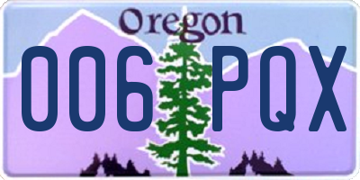 OR license plate 006PQX