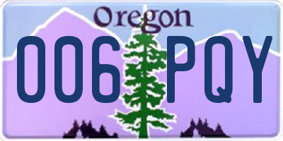 OR license plate 006PQY