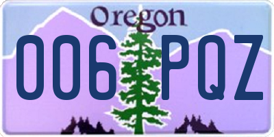 OR license plate 006PQZ