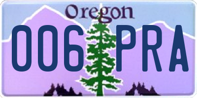OR license plate 006PRA