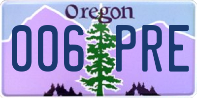 OR license plate 006PRE