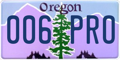OR license plate 006PRO