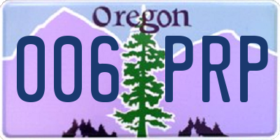 OR license plate 006PRP
