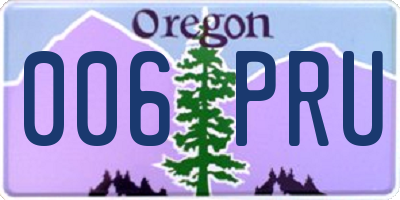 OR license plate 006PRU