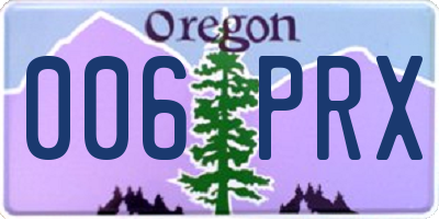 OR license plate 006PRX
