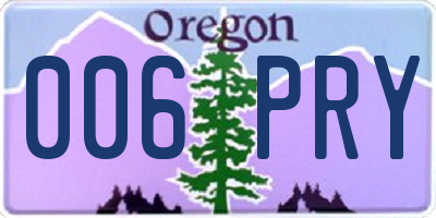 OR license plate 006PRY