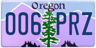 OR license plate 006PRZ