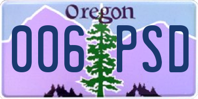 OR license plate 006PSD