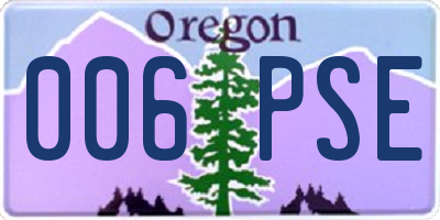 OR license plate 006PSE